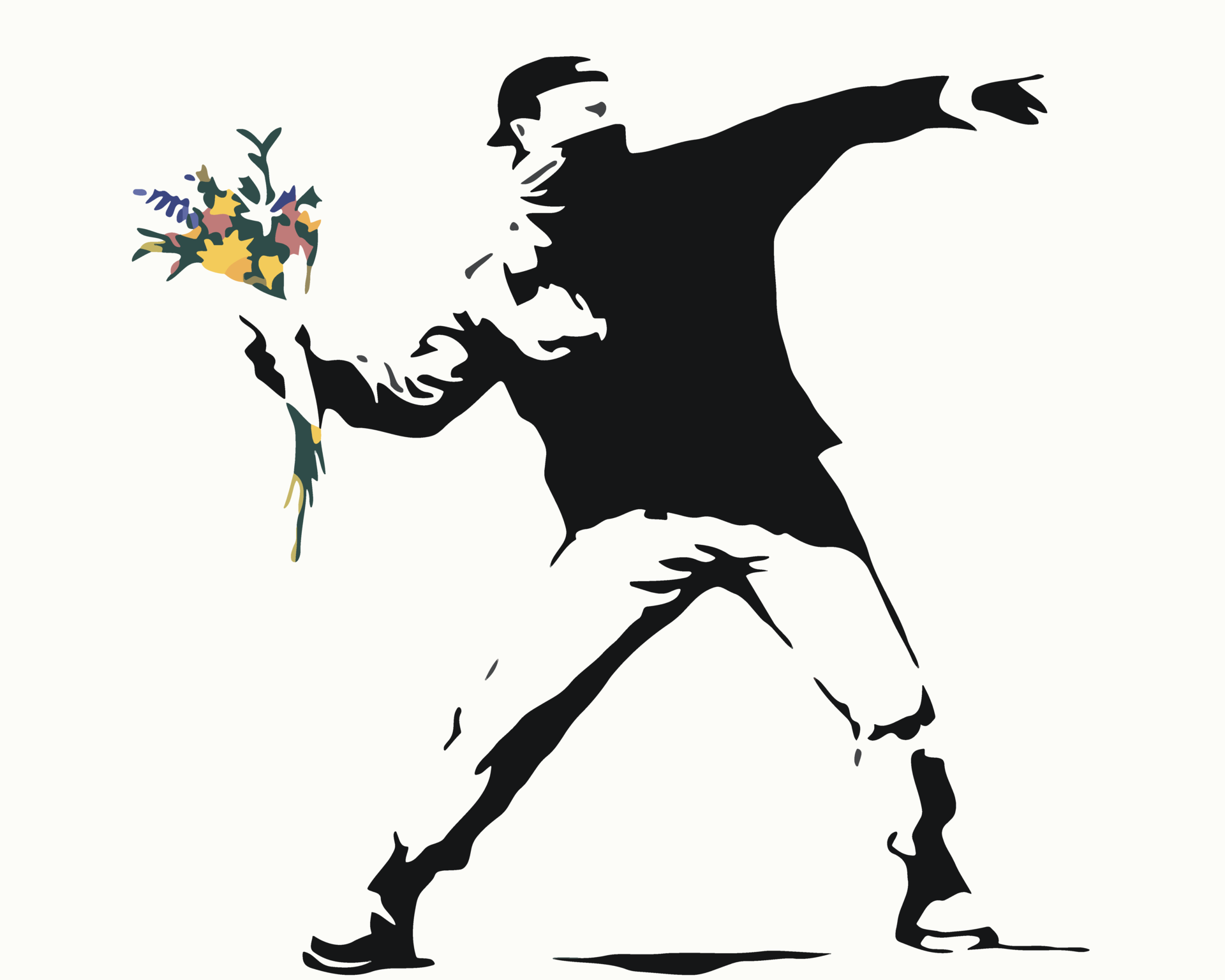 Купить Картина по номерам Бэнкси Banksy цветы