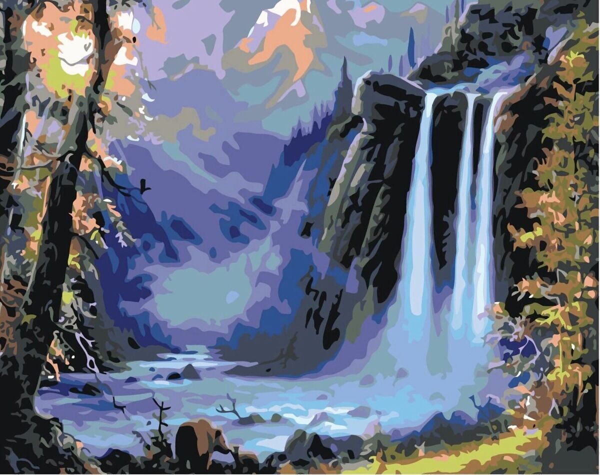 Раскраска водопад