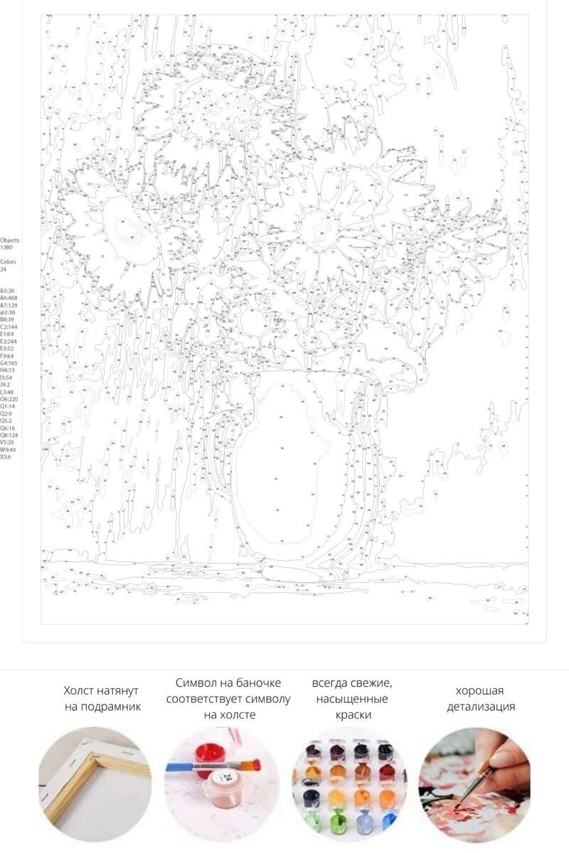 Картина по номерам Цветы. Подсолнухи